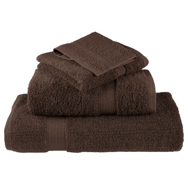 vidaXL Premium Wash Towels "SOLUND" 2 pcs Brown 30x30 cm 600 gsm
