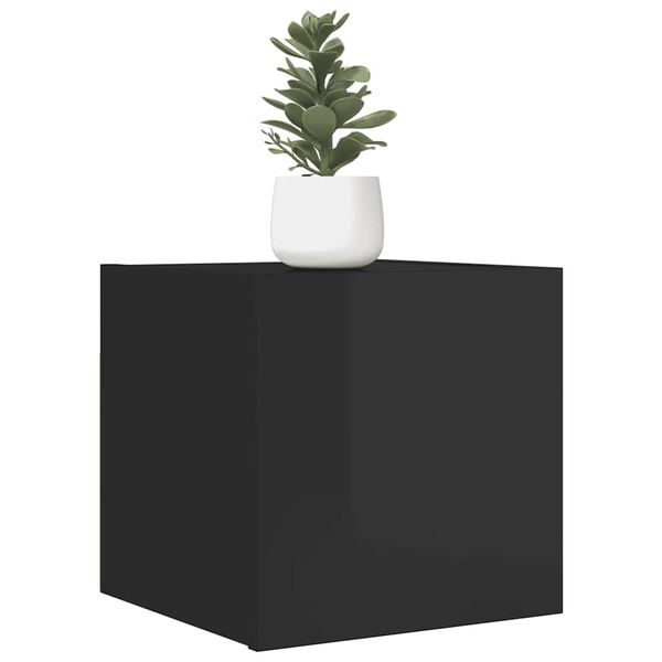 vidaXL Wall Mounted TV Cabinets 2 pcs High Gloss Black 30.5x30x30 cm