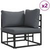 vidaXL Garden Sofa Set with Cushion 7 pcs Black Aluminium