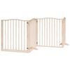 vidaXL Dog Gate with Door Foldable 6 Panels 480 cm Poplar Wood