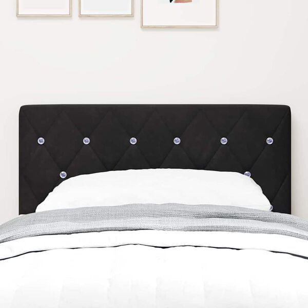 vidaXL LED Headboard with LED Strip Lights Black 80 cm Polyester