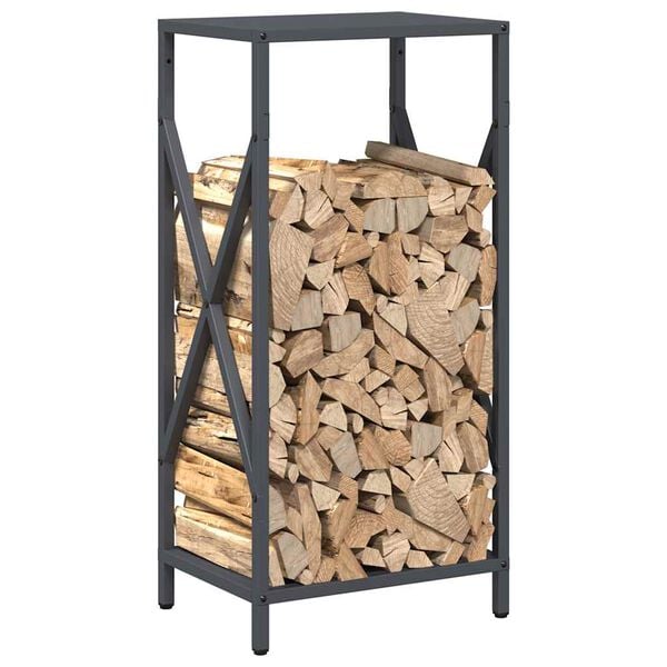 vidaXL Firewood Rack Anthracite 34x25x70 cm Cold-rolled steel