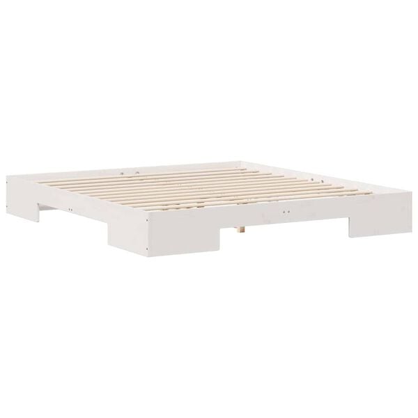 vidaXL Floor Bed Frame White 180 x 200 cm Solid pine wood
