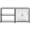 vidaXL Kitchen Storage Set with Shelf with Storage 2 pcs Silver Steel