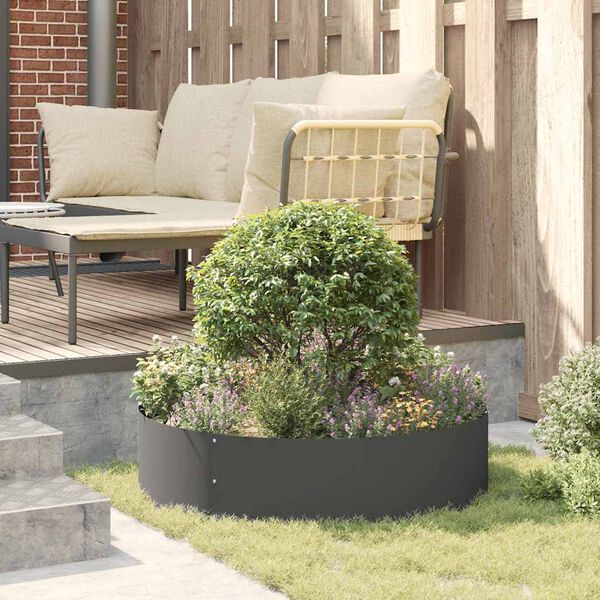 vidaXL Garden Planter 5 pcs Black 80 x 80 x 20 cm Cold-rolled Steel
