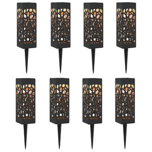 vidaXL Outdoor Solar Lights with Ground Spike 8 pcs Warm White 29 cm