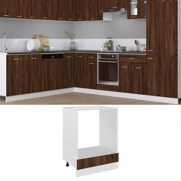 vidaXL Oven Cabinet Lyon Brown Oak 60x46x81.5 cm Engineered Wood