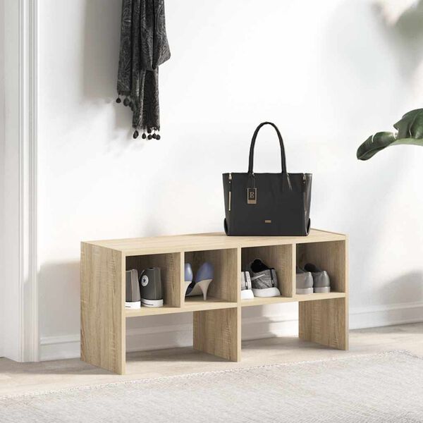 vidaXL Shoe Rack Stackable Sonoma Oak 89.5x30x40 cm