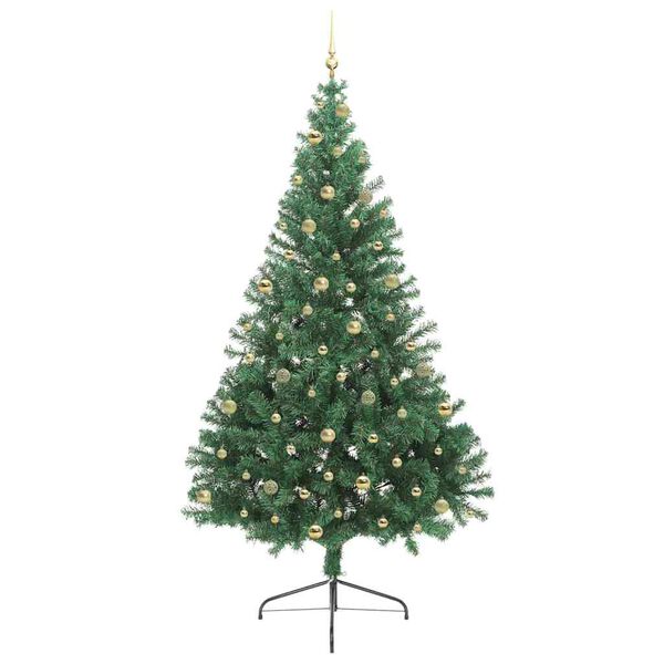 vidaXL Artificial Pre-lit Christmas Tree Green 240 cm PVC