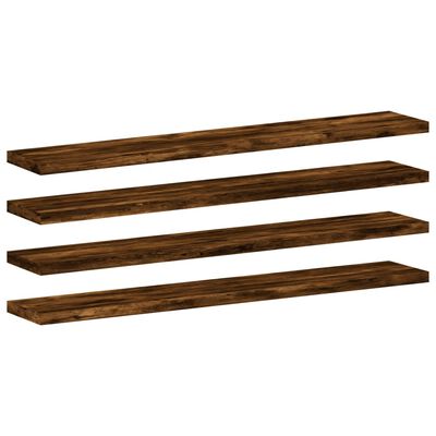 vidaXL Wall Shelves 4 pcs Smoked Oak 60x10x1.5 cm Engineered Wood