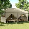 vidaXL Party Tent Taupe with Black Frame Oxford Fabric