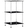 vidaXL 3-Tier Shelf Black 40x40x67 cm Tempered Glass