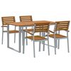 vidaXL Garden Dining Set 5 pcs Grey and brown Solid acacia wood