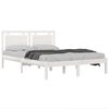 vidaXL Bed Frame without Mattress White 135x190 cm Double Solid Wood
