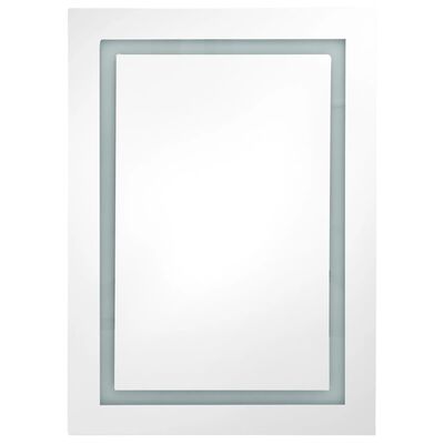 vidaXL LED Bathroom Mirror Cabinet White and Oak 50x13x70 cm