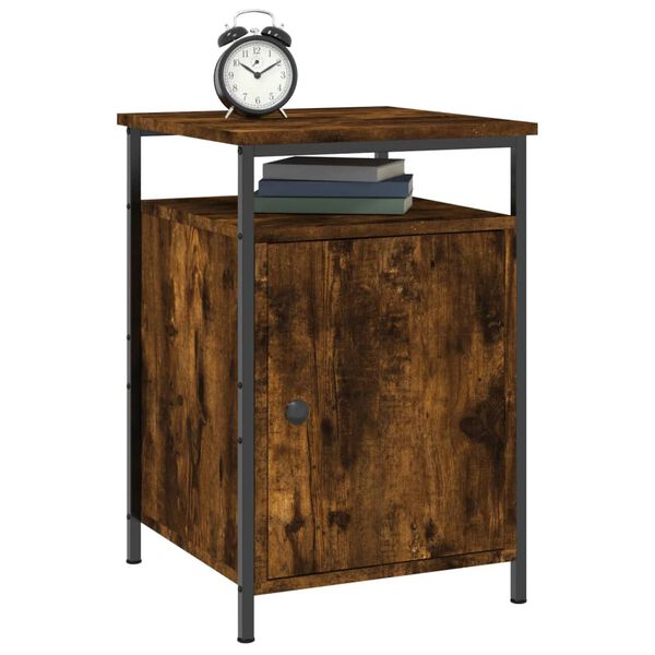 vidaXL Bedside Cabinet Smoked Oak 40x42x60 cm Engineered Wood