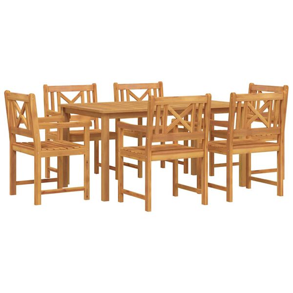 vidaXL Garden Dining Set 7 pcs Brown Solid Acacia Wood