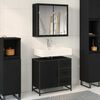vidaXL Bathroom Furniture Set 2 pcs Black oak Engineered wood