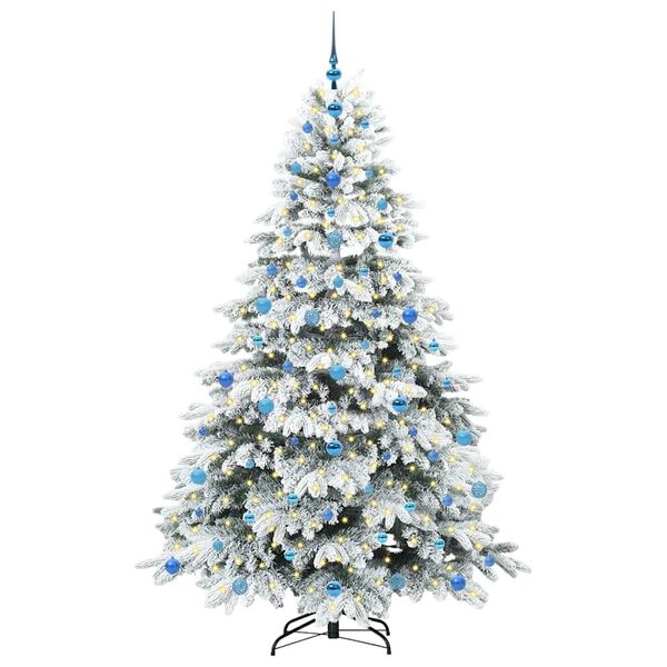 vidaXL Artificial Christmas Tree with 300 LEDs White 210 cm PE and PVC
