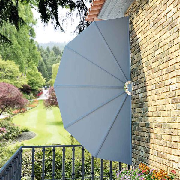 vidaXL Collapsible Terrace Side Awning Grey 160 cm