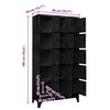 vidaXL Locker Cabinet Black 90x40x180 cm Steel
