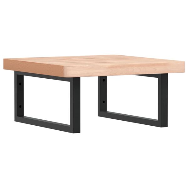 vidaXL Basin Shelf Wall Mounted Steel and Solid Wood Beech