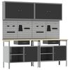 vidaXL Work Bench Set 8 pcs Black and Grey Powder-Coated Steel