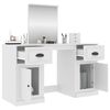 vidaXL Dressing Table with Mirror White 130x50x132.5 cm