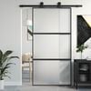 vidaXL Sliding Door Black 102.5x205 cm Tempered Glass and Aluminium