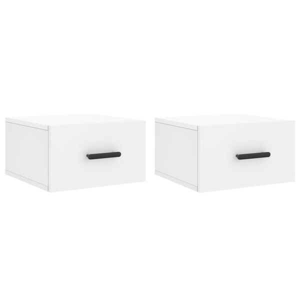 vidaXL Wall-mounted Bedside Cabinets 2 pcs White 35x35x20 cm