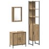 vidaXL Bathroom Furniture Set with Shelf 3 pcs Brown Engineered wood