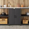 vidaXL Kitchen Storage with Shelf Black 60 x 50 x 92 cm Steel
