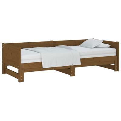 vidaXL Pull-out Day Bed Honey Brown Solid Wood Pine 2x(80x200) cm