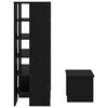 vidaXL Shoe Cabinet with Shelf 2 pcs Black Oak Engineered Wood