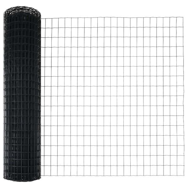 vidaXL Euro Fence Grey 1 x 25 m PVC-coated iron