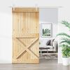 vidaXL Sliding Door with Hardware Set 100x210 cm Solid Wood Pine