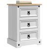 vidaXL Bedside Table with Drawer White 45 x 35 x 64 cm Solid Pine Wood