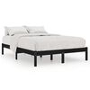 vidaXL Bed Frame without Mattress Black Solid Wood 140x190 cm