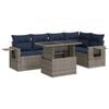 vidaXL 6 Piece Garden Sofa Set with Cushions Grey Poly Rattan Acacia