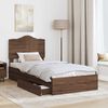 vidaXL Storage Bed with Drawer Brown Oak 100 x 200 cm Engineered Wood