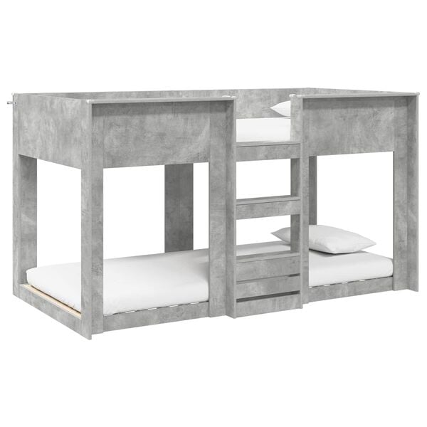 vidaXL Bunk Bed for Kids Concrete Grey 100 x 200 cm Engineered Wood
