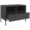 vidaXL TV Cabinet Black 68x39x50.5 cm Steel