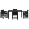 vidaXL Garden Dining Set 5 pcs Black Powder-Coated Steel