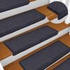 vidaXL Stair Mats 15 pcs 65x21x4 cm Dark Grey and Blue Rectangular Edge
