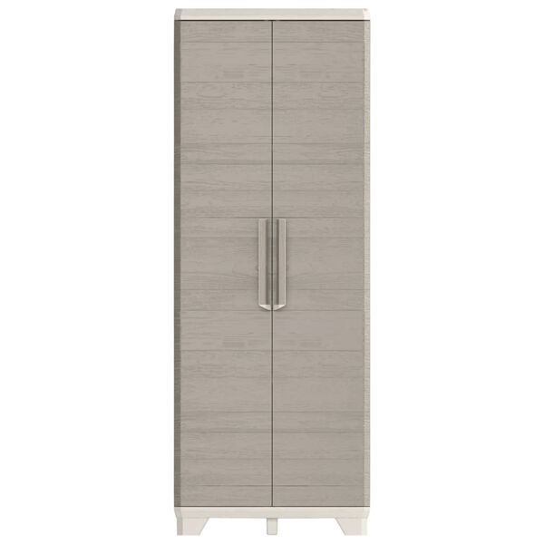 Keter Garden Multipurpose Storage Cabinet Wood Grain Cream Taupe 182cm