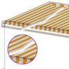 vidaXL Manual Retractable Awning with LED 450x300 cm Yellow and White