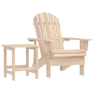vidaXL Garden Adirondack Chair with Table Solid Fir Wood