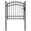 vidaXL Fence Gate Emmen with Spikes Steel 103x97 cm Black