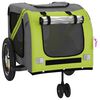 vidaXL Pet Bike Trailer Green and Black Oxford Fabric and Iron