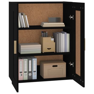 vidaXL Wall Cabinet Black 69.5x32.5x90 cm Engineered Wood